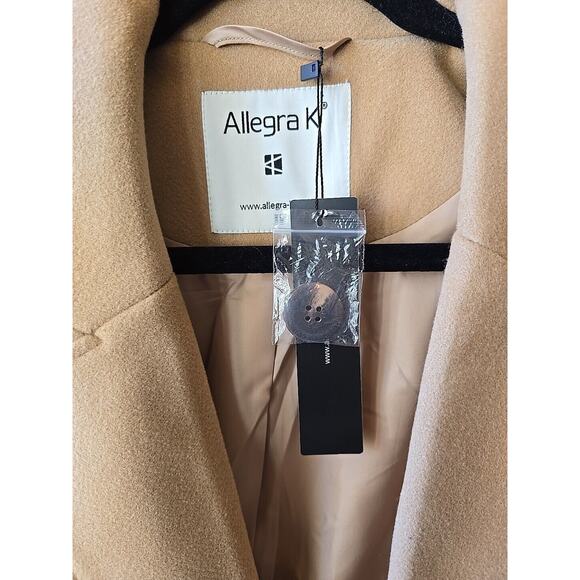 Allegra K Khaki Mid Length 2 Button Dress Coat Size XS - Picture 6 of 6
